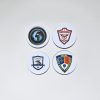 Samples of custom printed NFC guard tour tokens with different logos